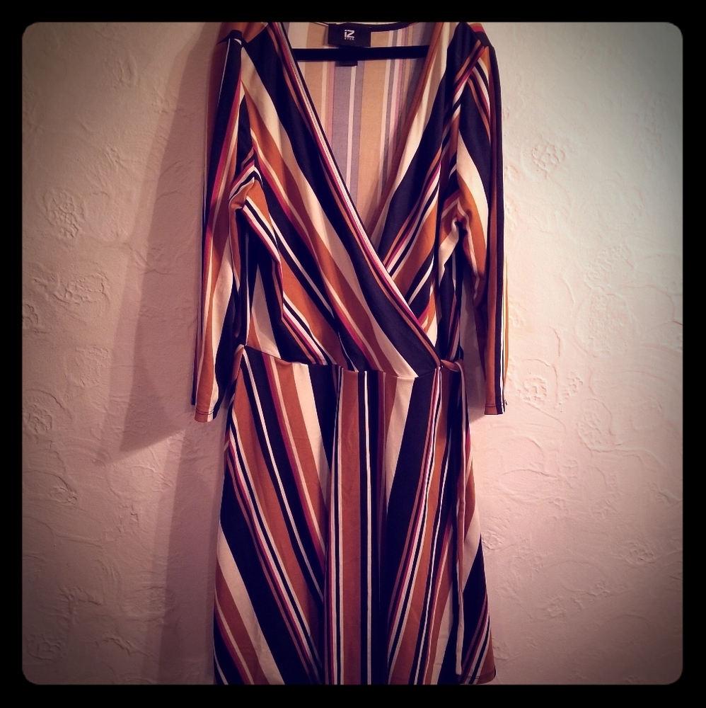 3/4 sleeve stretchy microfiber dress
